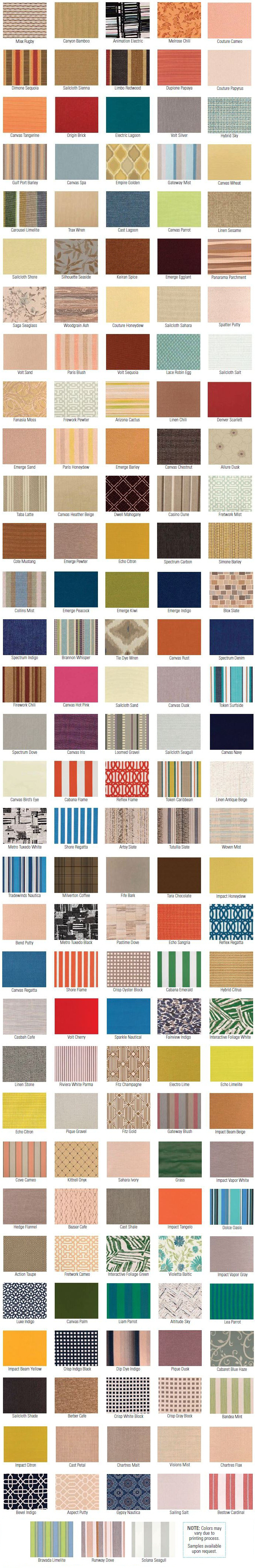 Cushion Fabric Colors