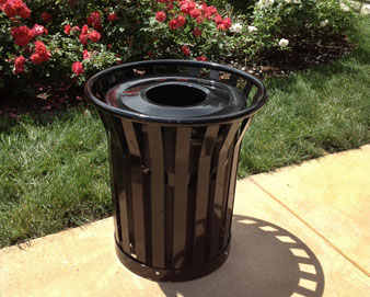  Model TP1661248 32 Gallon Steel Strap Receptacle 